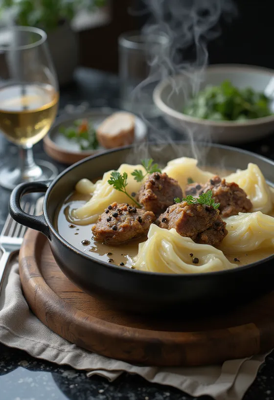 Fårikål au poivre noir, riche soupe d'agneau au chou