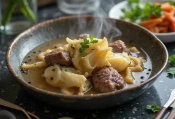 Fårikål au poivre noir, riche soupe d'agneau au chou