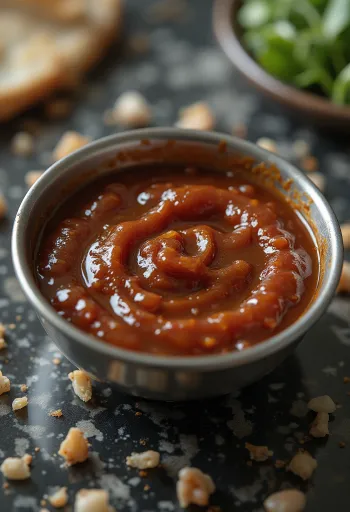 Sauce barbecue à la bière et à l'ail servie.