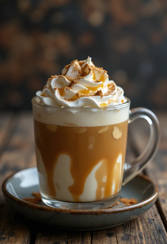 Latte épicé au caramel dans un mug