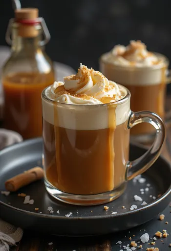 Cidre au caramel beurre salé servi dans un verre