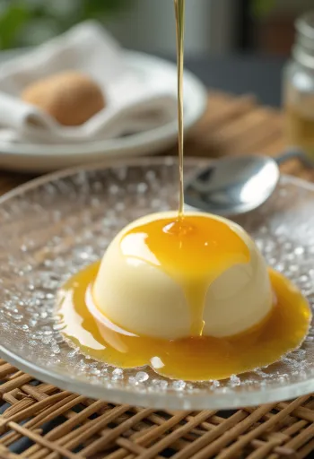 Parfait au miel servi