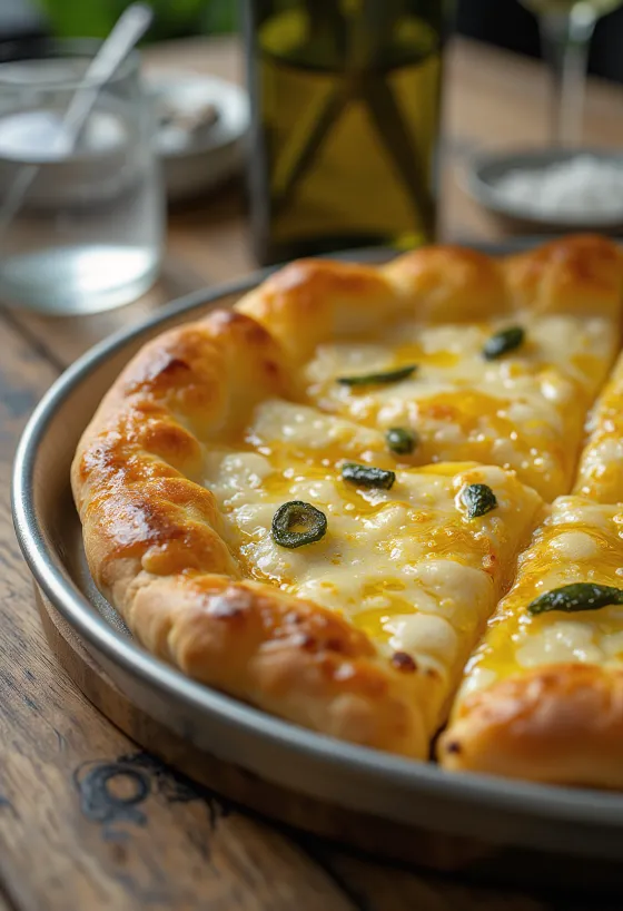 Pizza all’Olio à l'huile d'olive extra vierge et herbes fraîches
