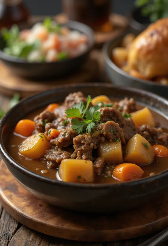 Estofado de carne servi