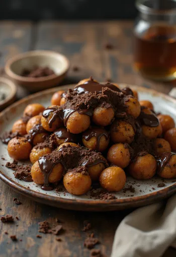 Chak-chak au chocolat, friandise croustillante nappée de chocolat