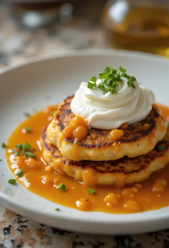 Crêpes de Hortobágy farcies à la viande servies à l'assiette