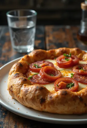 Pizza Diavola à croûte fourrée au salami épicé