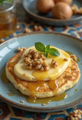 Pancakes au Brie servis