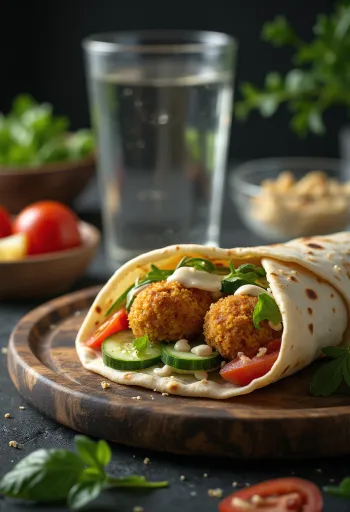 Wrap de falafels à la patate douce avec légumes