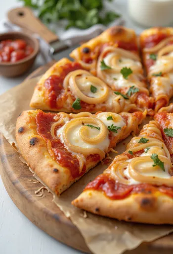 Pizza con Cipolla avec oignon et mozzarella
