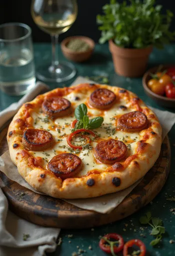 Pizza Diavola végane à la saucisse végétale et au chili