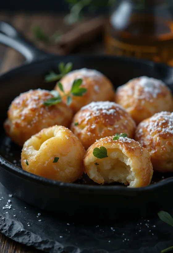 Æbleskiver sans gluten, doré, intérieur moelleux et extérieur croustillant