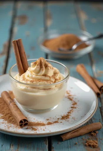 Parfait à la cannelle servi