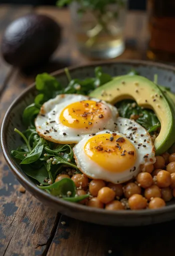 Buddha Bowl à l'aubergine grillée servi