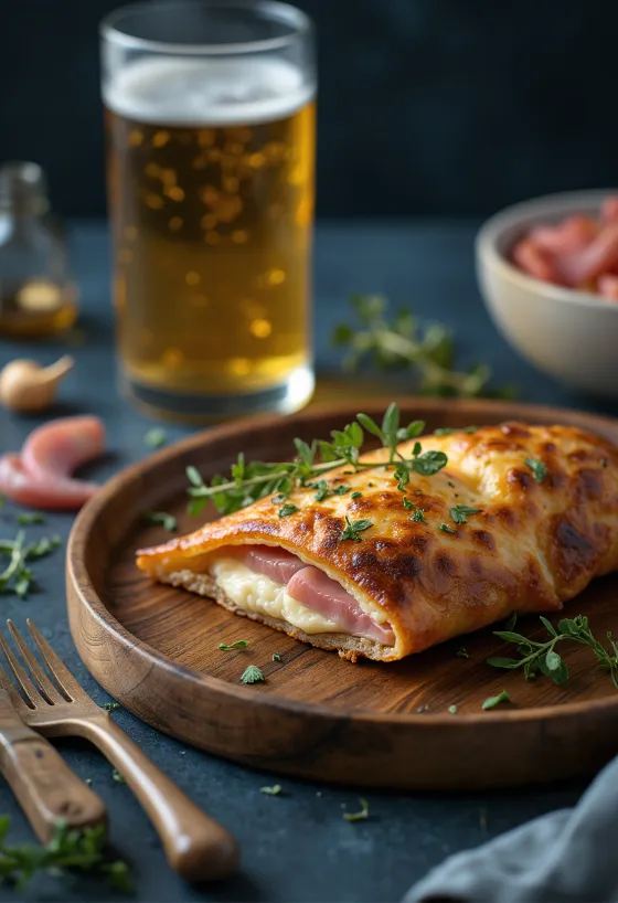 Calzone à la farine de sarrasin fraîchement cuite