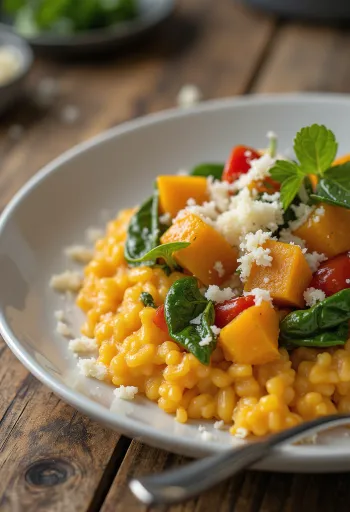 Risotto au potiron et légumes