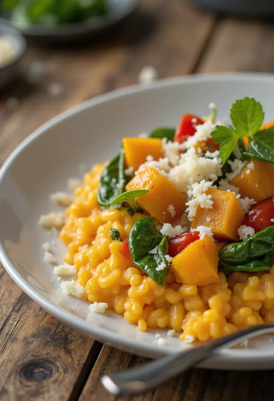 Risotto au potiron et légumes