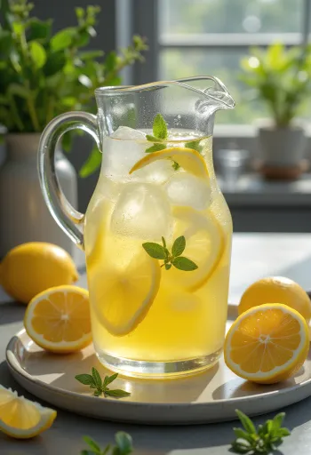 Limonade à la menthe avec citron frais et glace