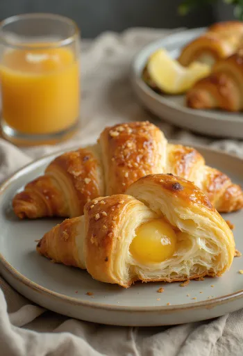 Croissant hawaïen à l'ananas fraîchement cuit