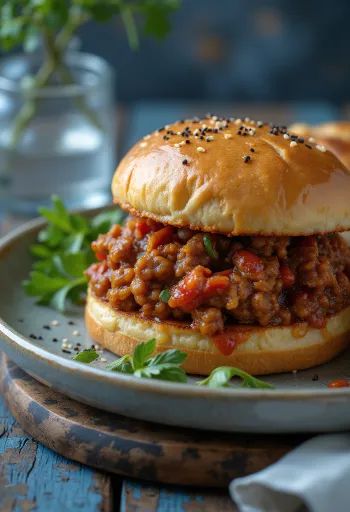 Sandwich Sloppy Joe pimenté avec garniture riche