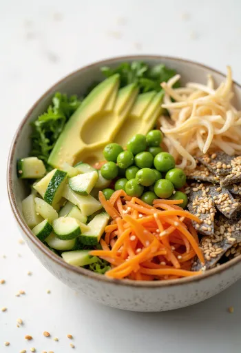 Sushi bowl vegan servi