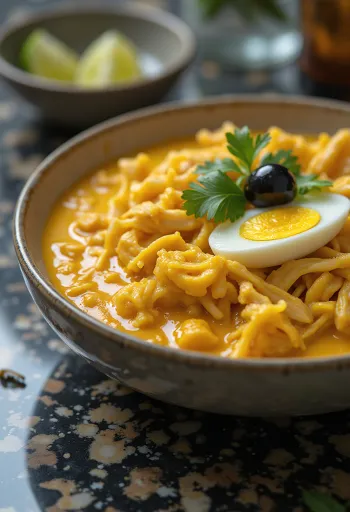 Ají de Gallina sans gluten, poulet servi avec arachides et piment jaune