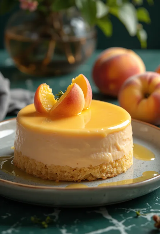 Bavarois à la pêche avec fruits