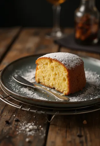 Gâteau au beurre noisette servi en tranche