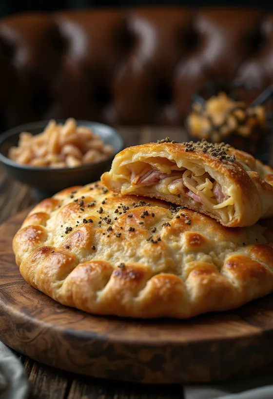 Calzone au jarret fumé et choucroute fraîchement cuite