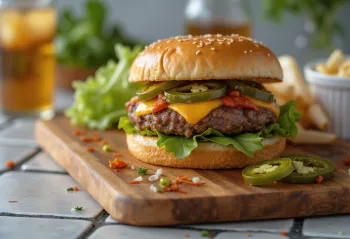 Burger ardent chipotle servi