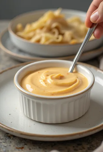 Sauce moutarde crémeuse au paprika fumé servie