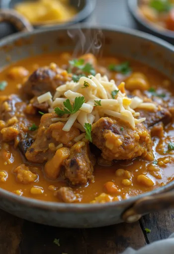 Curry de chèvre servi avec du riz