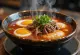 Soupe Yukgaejang, soupe de nouilles au bœuf coréenne avec œuf frais et algue
