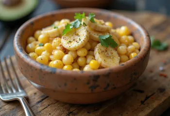 Tamalito à la banane servi avec fromage feta et tranches de lime