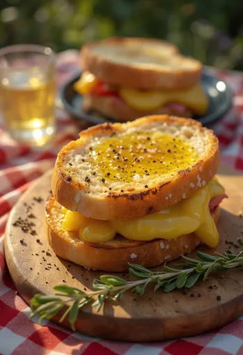 Panini à l'huile d'olive, grillé, pain doré