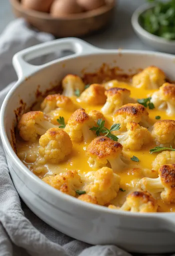 Gratin de chou-fleur au barbecue servi