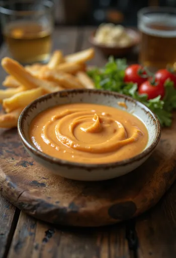 Mayonnaise au chipotle servie avec des frites