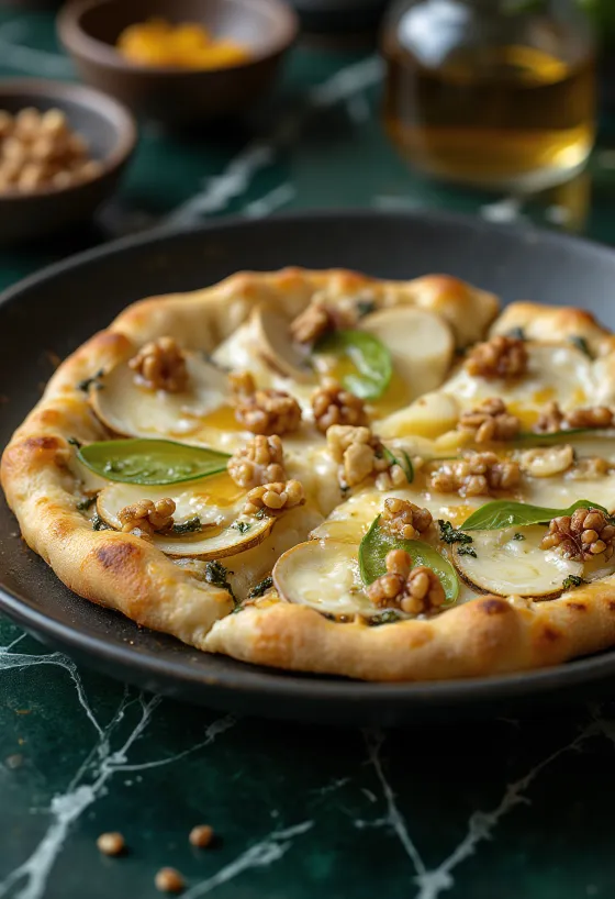 Pizza style belge au fromage bleu
