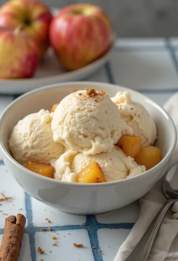 Glace pomme épicée servie