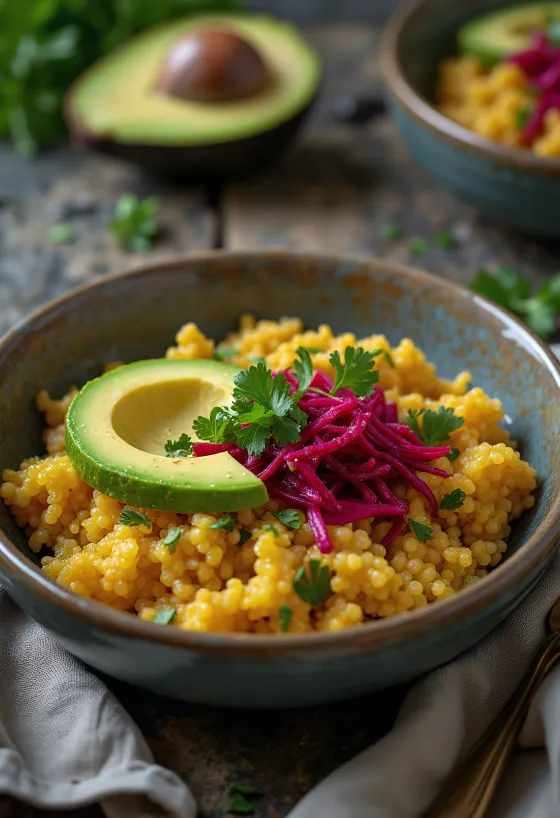 Buddha bowl quinoa au curry et betterave