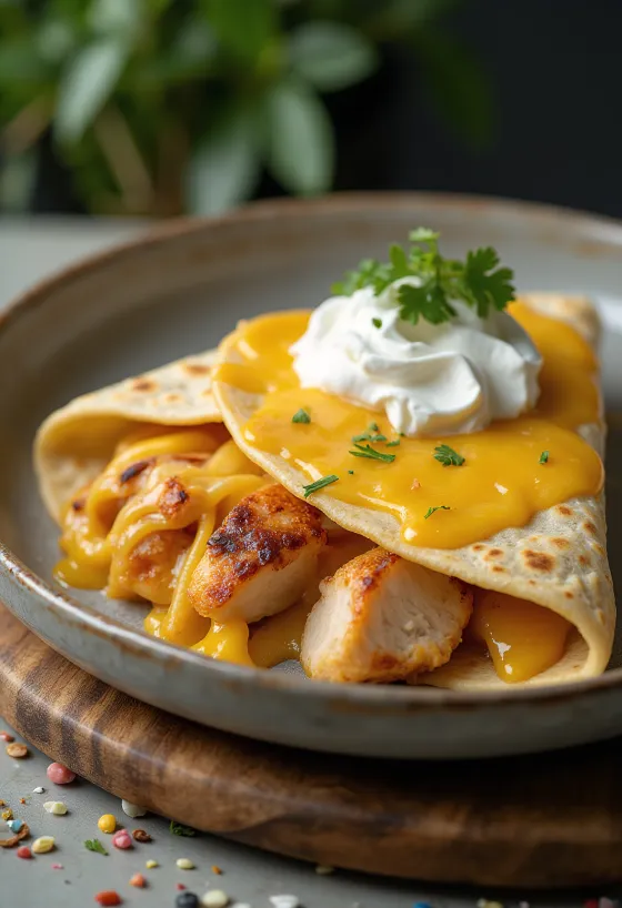 Quesadilla au poulet et fromage