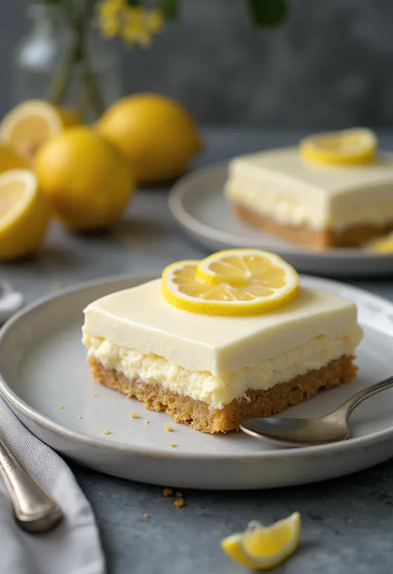 Gâteau rêve de citron servi