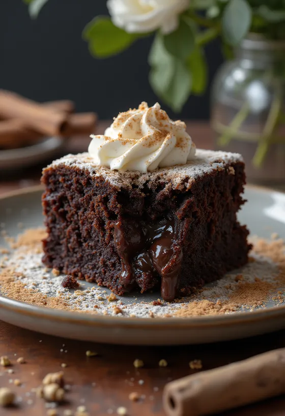 Kladdkaka à la cannelle, riche et sucré