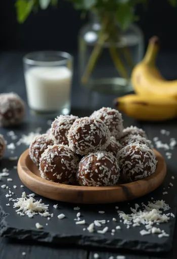 Boules coco-banane servies dans un bol