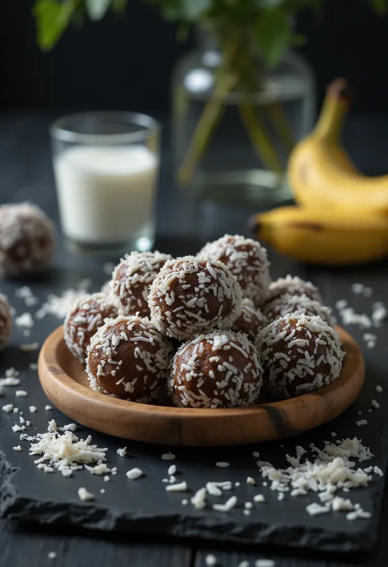 Boules coco-banane servies dans un bol