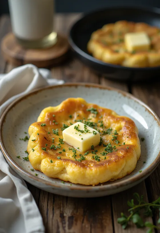 Crumpet à l'origan, petits pains dorés et moelleux