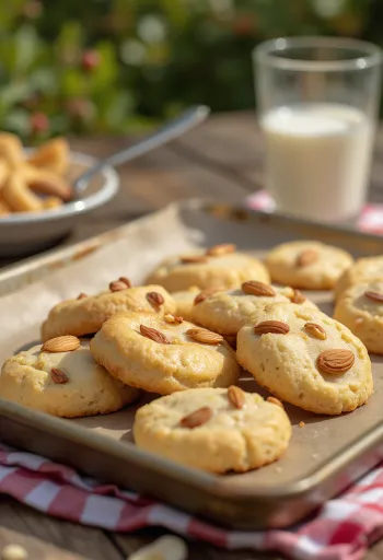 Sablés aux amandes disposés sur une assiette