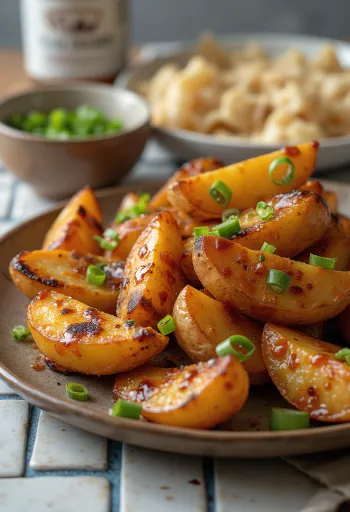 Pommes de terre rôties BBQ servies