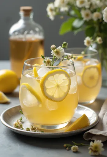 Cidre glacé au sureau servi frais