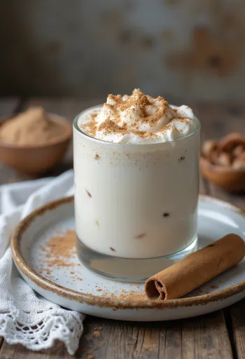 Milkshake cannelle-coco dans un verre
